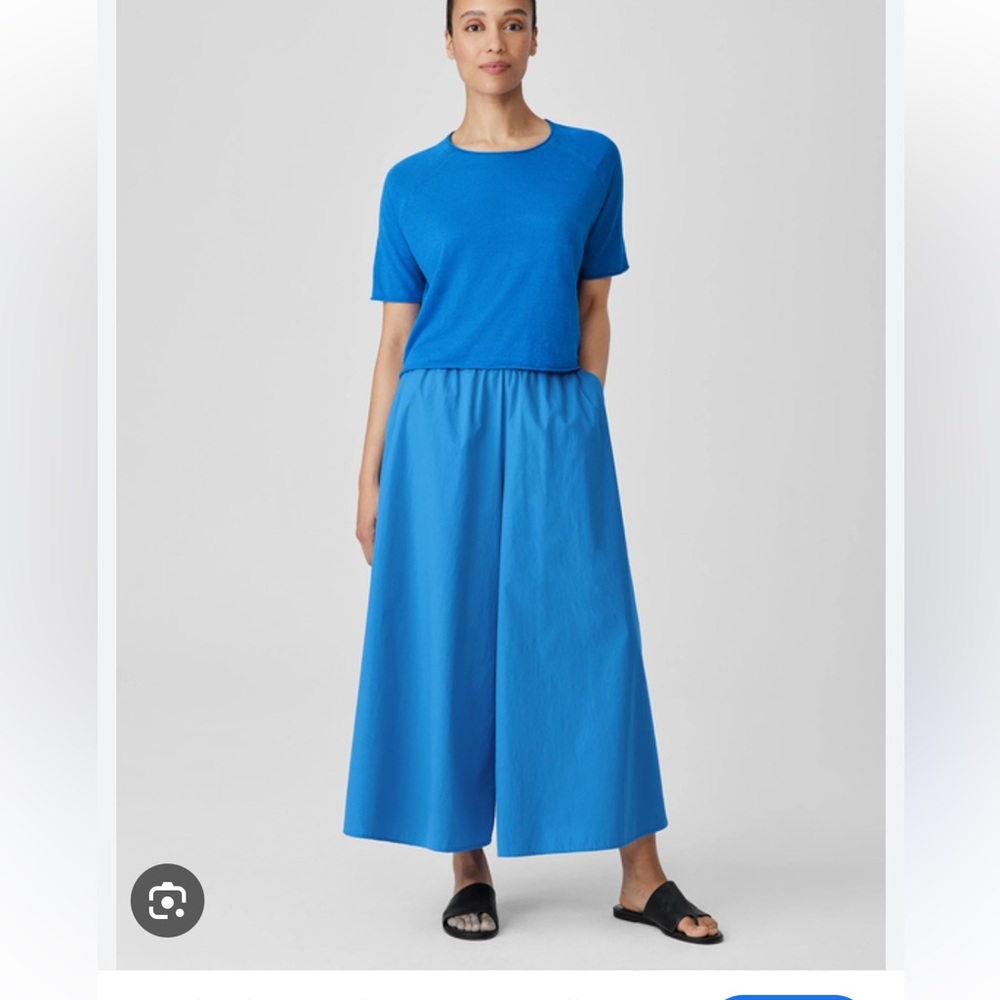 Eileen Fisher Washed Organic Cotton Poplin Skirt Pant NWT